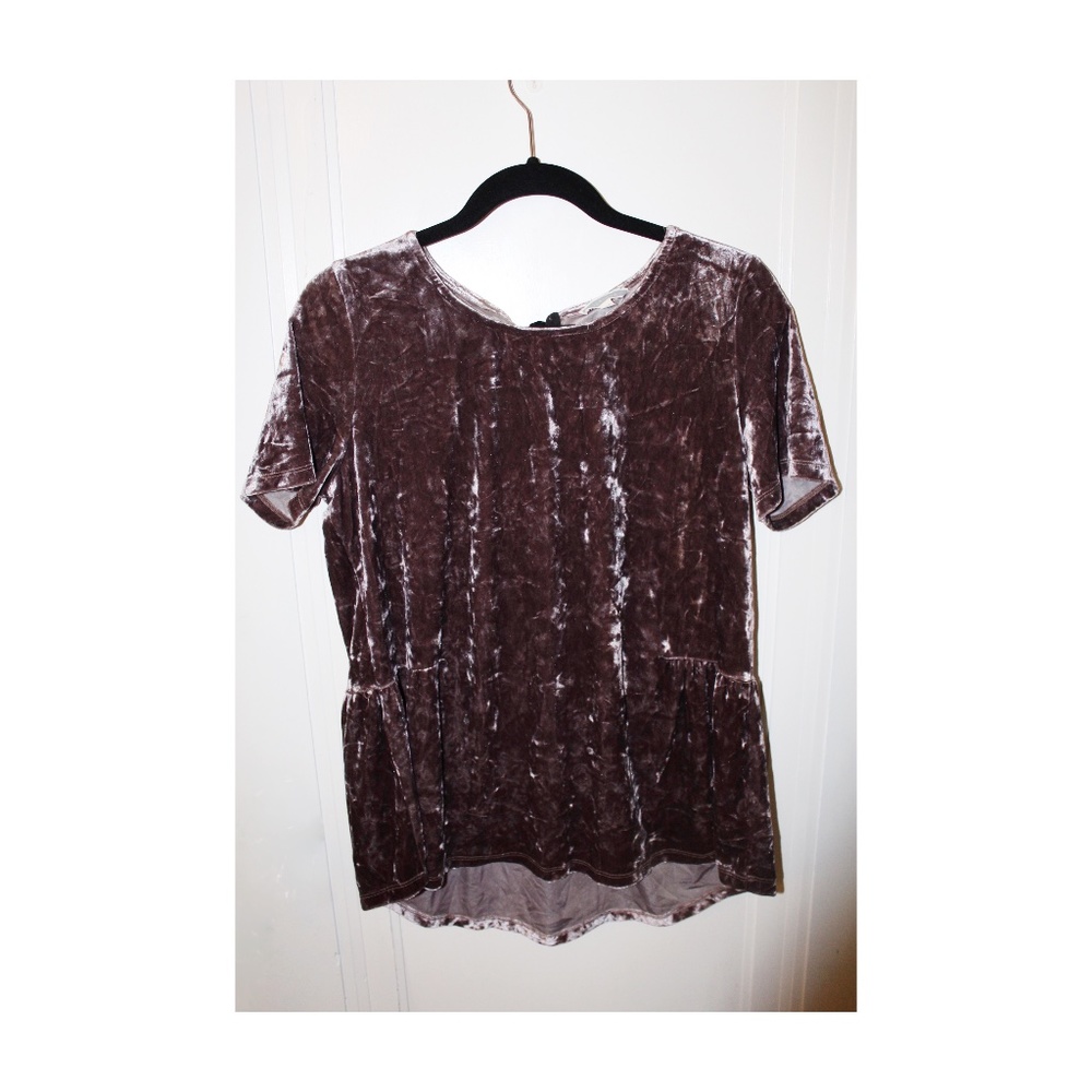 Crushed Velvet Peplum With Bow